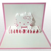 Original Cartoon Figures Sanrio Hello Kitty Postcard 3D Pop UP Greeting Cards Birthday Anniversary Children Holiday Kids Gifts