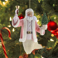 2D Flat Male Mermaid Christmas Pendants Christmas Tree Hanging Ornaments Santa Claus Crafts Car Decor New Year Party Kids Gifts Christmas Ornaments