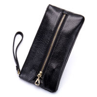 Long Uni Key Wallets Premium Cowhide Genuine Leather Zipper Coin Purses with Hand Rope 2020 Latest Women &amp; Men Housekeepers