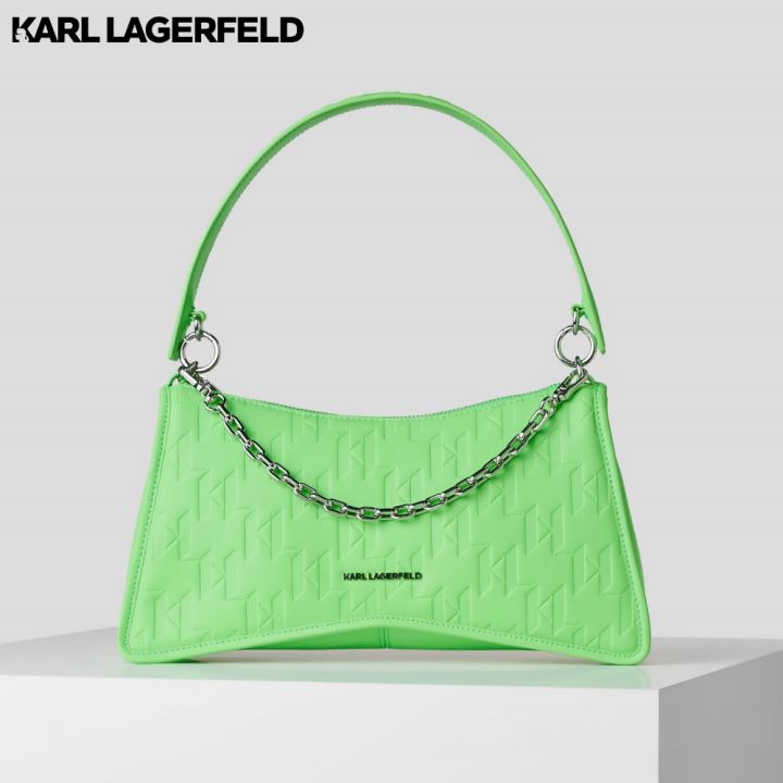 Karl Lagerfeld K/Seven monogram-debossed Shoulder Bag - Green