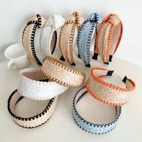 【YF】 Wide-Brimmed Straw Headband  Bohemian Hair Band Elegant Graceful Knotted Hoop Diademas Para El Pelo Mujer 머리띠 Accessories