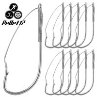 หนอนแปลกประหลาดตกปลา Pellet12 Hooks10ชิ้นเบ็ดตกปลาไร้วัชพืชสำหรับเหยื่อหนอนอ่อนมีจำหน่ายใน1/0 #2/0 #3/0 #