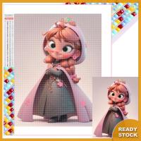 5D ศิลปะหัตถกรรมตกแต่งภาพวาดเพชรแบบเต็ม Mata Bor Persegi DIY ชุด Anna