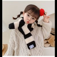 ⊙☍◐  Baby Girls Boys Scarf Kids Korean Style Scarves Letter Printed Accessories Childrens Knitted Bib Cotton Versatile Warm Clothing