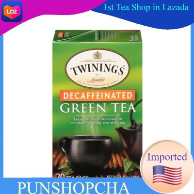 Twinings Green Tea Decaffeinated 20Tea Bags ชาเขียว ชาทไวนิงส์​