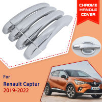 Chrome Car Door Handle Cover for Renault Captur MK2 JB JE 2019 2020 2021 2022 Luxury Exterior Parts Accessories Stickers Trim