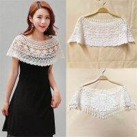 Summer Knitted Hollow Thin Lace Fake Collar Shawl Pullover Short Suspender Skirt False Collar Detachable Collars Sun Protection