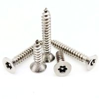 【LZ】 Aço inoxidável Cabeça escareada plana com Pin de Segurança Auto-Tapping Parafuso de Madeira Seis-lóbulo Torx M2 M2.3 M2.6 M3 M4 M5 304 A2-70