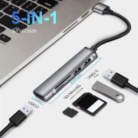 ✙☋ 5 in 1 Type C HUB High Speed USB 3.0 HUB Splitter Card Reader Multiport with SD TF Ports for Macbook Computer Accessorie HUB USB