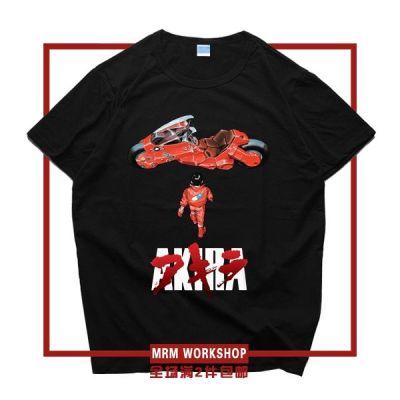 เสื้อยืดคอกลมทุกแบบAkira Akira Otomo Katsuhiro Bright Warrior Jintian Retro อะนิเมะภาพยนตร์อุปกรณ์ต่อพ่วงเสื้อยืดแขนสั้น  54SP