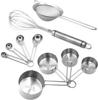 10 Piece Baking Tools Set Gold Cooking And Baking Utensil Set Stainless Steel Rose Gold Measuring Cups Measuring Spoons Sets