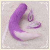 Barrettes อุปกรณ์เสริม Fox Ears คอสเพลย์ผ้าโพกศีรษะหางแฮนด์เมดสองชั้น