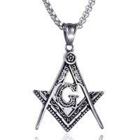 JDY6H AG Freemasonry Logo Pendant Necklace Men Fashion Metal Accessories Chain On The Neck Retro Party Jewelry Cool Stuff