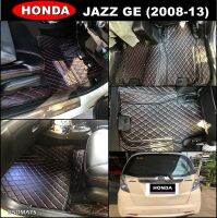 พรมปูพื้นรถยนต์ 6D HONDA JAZZ GE ปี2008-2013 พรม6D สีดำด้ายแดง (3ชิ้น)