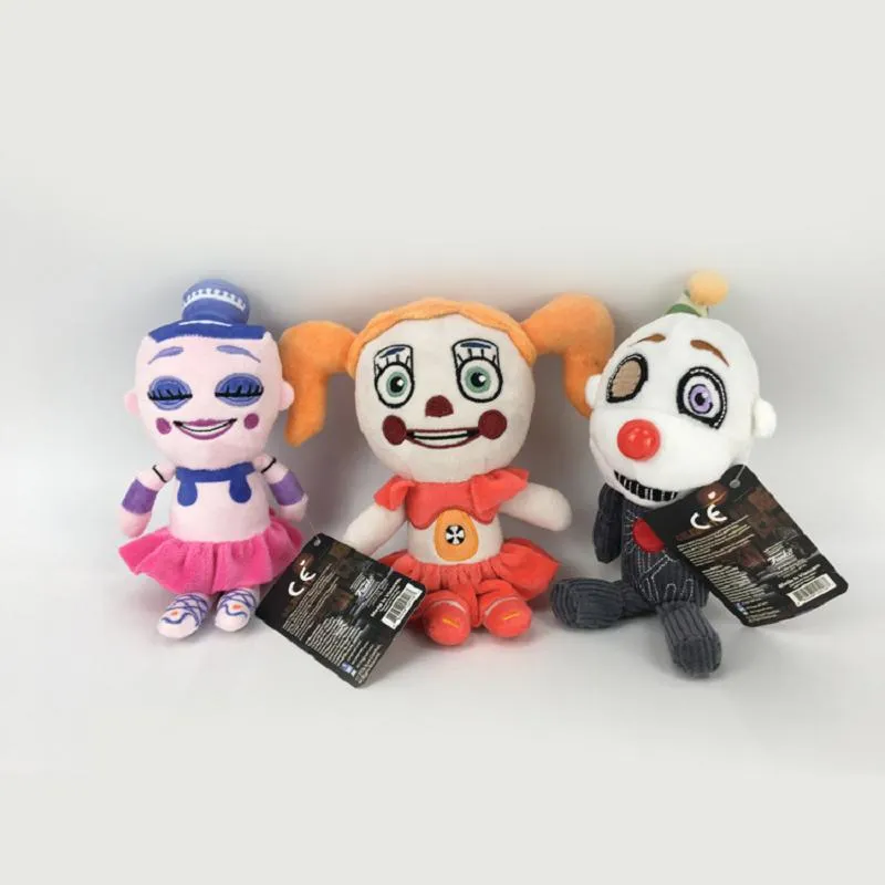 1pcs 20cm FNAF Plush Toys Five Nights At Freddy's Sister Location Freddy  Bear Bonnie Foxy Baby Ballora Clown Plush Stuffed Toys Dolls