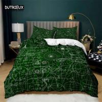 Math Equation Duvet Cover Set King Size Mathematics Formula Pattern Bedding Set For Boys Girls Polyester Educational Quilt Cover