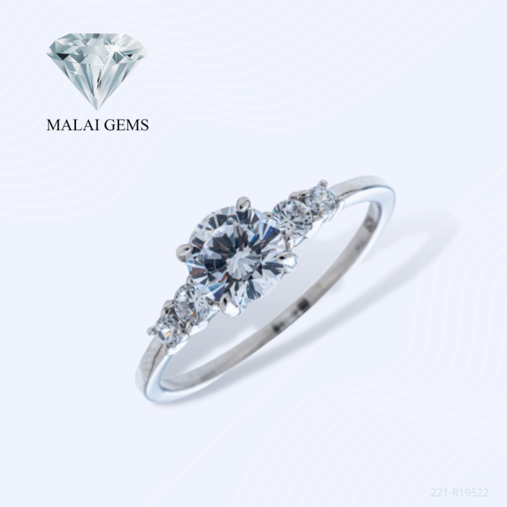 malai-gems-แหวนเพชร-เงินแท้-925-เคลือบทองคำขาว-ประดับเพชรสวิส-cz-รุ่น-221-r19522-แถมกล่อง-แหวนเงินแท้-แหวนเงิน-แหวน