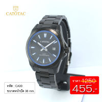 CATOTAC นาฬิกาข้อมือผู้ชายหน้าปัดดำ สายสแตนเลสสีดำ รุ่น PM77005 -