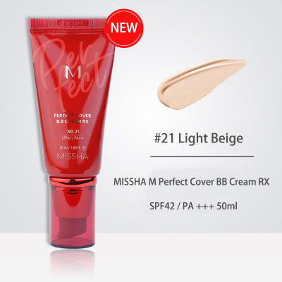 MISSHA M Perfect Cover บีบีครีม RX #21 Light Beig Foundation Whitening Concealer Cream Long Lasting Korea Cosmetics ~