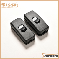 Sissi 2ชิ้น AC 250V 125V 2A ปุ่มเปิดปิดพลาสติกสีดำสวิทช์สายไฟ