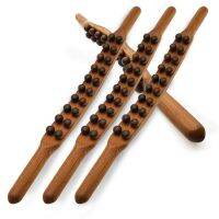 8/20 Beads Gua Sha Massage Stick Carbonized Wood Back Scrapping Wand Muscle Relaxing Massager Guasha