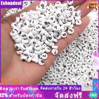 Eshopdeal【Ready Stock】 100 ชิ้นจำนวนลูกปัดลูกปัดอะคริลิคหลวม diy หมายเลขลูกปัดสร้อยข้อมือลูกปัดที่มีสไตล์ลูกปัด