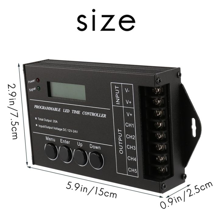 tc420-time-programmable-rgb-led-controller-dc12v-24v-5-channel-led-timing-dimmer