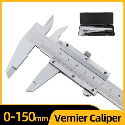 Vernier Caliper 6" 0-150mm 0.02mm Metal Calipers Gauge Micrometer Measuring Tools Pachymeter Depth Ruler Levels