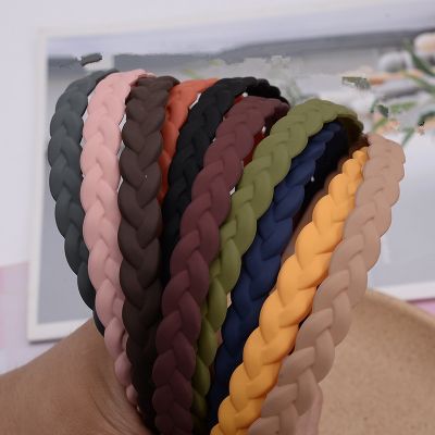 【YF】 2023 New Fashion Frosted Solid Color Braid Headband Hairband Hair Accessories Headwear