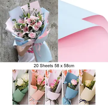 28pcs Monochrome Cotton Tissue Paper DIY Bouquet Wrapping Paper