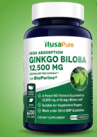 NusaPure Ginkgo Biloba Extract 12,500mg Per Veggie Caps 200 Capsules