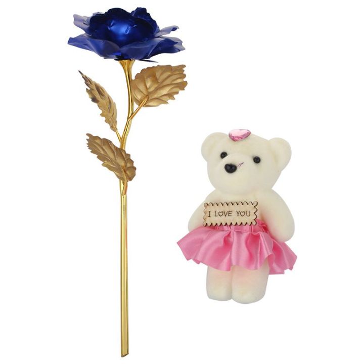 rose-valentines-day-gift-golden-rose-flower-with-little-bear