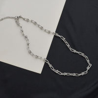 2021925 Sterling Silver U Shaped Chain Necklace for Women Geometric Chunky Necklace Party Jewelry New