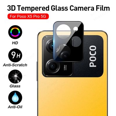 [spot goods66]สำหรับกล้อง Xiaomi Poco X5 Pro 5G กระจกนิรภัยบน Poko ตัวน้อย X5pro X 5หลังกระจกเทมเปอร์3มิติฝาปิดเลนส์ Pocox5pro