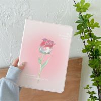 【RUBBIE shell】ดอกไม้น่ารักสำหรับ iPad Case Pro 2021 11นิ้ว10.9 Quot; 10.5 Quot; Air 4 5 7th 8th 9.7 Quot; 10.2 Quot; Mini 5 6 Gen แท็บเล็ตกรณีพลิกปกสมาร์ทบาง