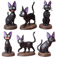 6ชิ้นอะนิเมะ Kiki บริการจัดส่งสินค้าตุ๊กตาขยับแขนขาได้แม่มด Kiki แมวดำ Jijiji Kawaii Figurine โมเดลของสะสม PVC ตุ๊กตาของเล่นของขวัญ