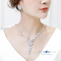 Neriza jewelry/ชุดเครื่องประดับเพชรสังเคราะห์ประกายไฟเทียบเท่าเพชรแท้ จัดส่งฟรีพร้อมกล่อง NSW027