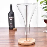 1 Pc Stainless Steel Wine Decanter Drying Stand Carafe Upside Down Holder Shelf Rack with Detachable Drip Catching Base