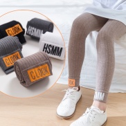 Quần Legging Dệt Kim Mềm Co Giãn In Chữ Thời Trang Mùa Thu Cho Bé Gái 3