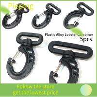 PIEPING 5pcs สีดำสีดำ อุปกรณ์เสริมกระเป๋าเป้สะพายหลัง เครื่องมือกลางแจ้งสำหรับกิจกรรมกลางแจ้ง ตั้งแคมป์เดินป่า ตะขอสำหรับแขวน คลิปดึงเร็วสปริง ก้ามปูคาราไบเนอร์ พวงกุญแจเข็มขัดหัวเข็มขัด