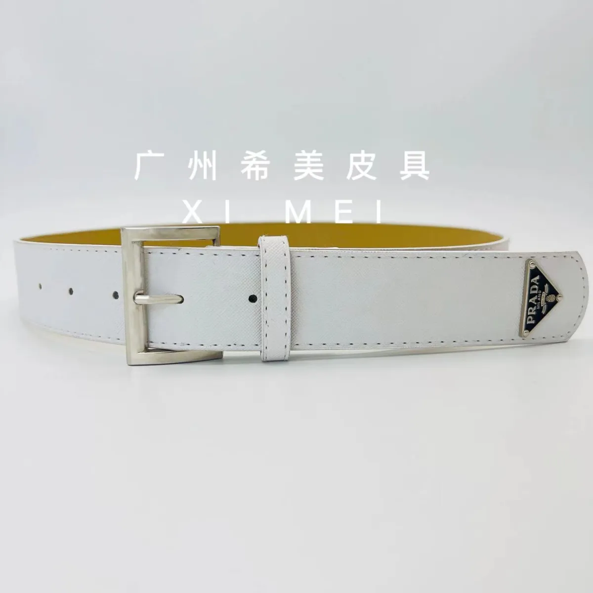 New Prada Belt Korean Version P Buckle Letter Triangle Female Simple Joker Ladies  Belt with Suit Jacket Belt. 