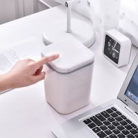 ☇☼ Mini Smart Desktop Trash Can Living Room Trash Can Recycling Bin Kitchen Trash Can Creative Cute Covered Plastic Trash Can