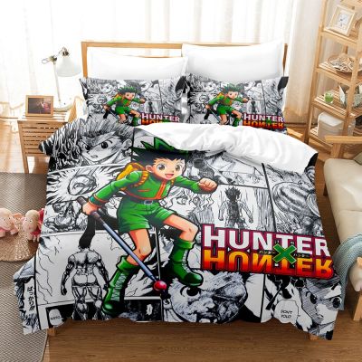 ชุดเครื่องนอน Nwe Hunter X Hunter ชุดเครื่องนอนขนาดใหญ่เต็มสองชั้นเตียงของขวัญปลอกผ้านวมตกแต่งบ้านสำหรับเด็ก