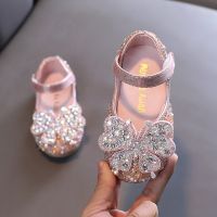 【Love ballet】รองเท้าเจ้าหญิงสำหรับเด็กผู้หญิงเด็กแบนนุ่มมุก Rhinestones ส่องแสงเด็กทารกงานแต่งงานเต้นรำฤดูใบไม้ผลิฤดูร้อน