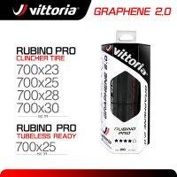 Vittoria RUBINO PRO ยางจักรยานเสือหมอบ700 × 25/28กราฟีน2.0ไร้ยางใน/คลีนเชอร์พับยาง150TPI สำหรับการแข่งขัน700X2 8C จักรยานถนน