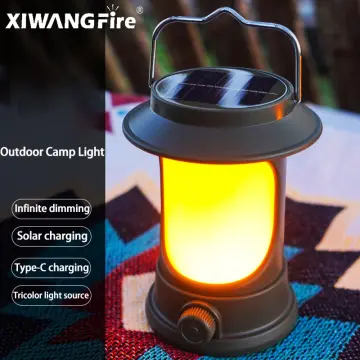 LED Flashlight Type-C Charging Waterproof Camping Lantern Flashlight  Stepless Dimming Multifunctional Portable Lantern Work Lamp