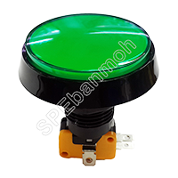 PBS-32-1 สวิทช์ตู้เกมส์ DC 12V (Big Bulb button switch) ∅25mm 12VDC 16A 250VAC สีเขียว (Green)