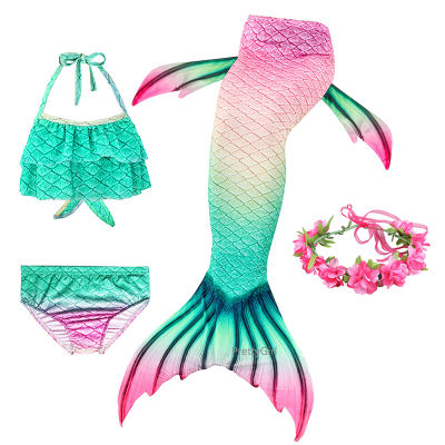 Kids Mermaid Tail Swimwear Bikini Swimming Costume Cosplay Children Swimsuit Beach Bathing Suit Dress for Girls Birthday Gift