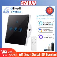 Szaoju EWelink WiFi Smart Light Touch Switch EU Wall Sensor Switch No Neutral Wire 110-220V Bluetooth Support Alexa Google Home