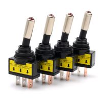 ۩✈ 4pcs ABS 12V 20A 3PIN car Rider button toggle switch with light swing switch LED ship type modification supplies accessories